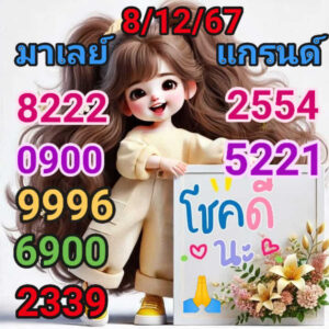 แนวทางหวยมาเลย์ 8/12/67 ชุดที่ 3