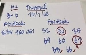 แนวทางหวยฮานอย 13/1/68 ชุดที่ 10