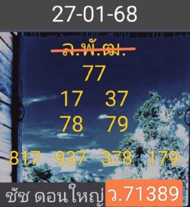 แนวทางหวยลาว 27/1/68 ชุดที่ 5
