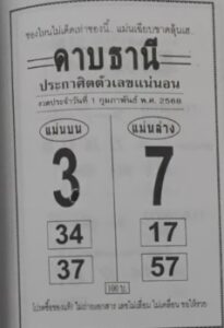 หวยดาบธานี 1/2/68