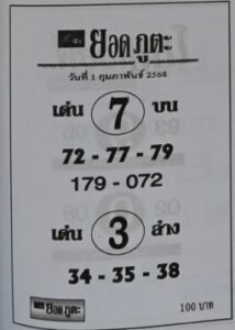 หวยยอดภูตะ 1/2/68