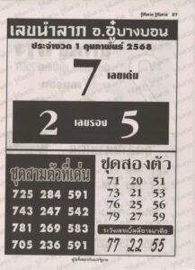 เลขนำลาภ อ.อู๋บางบอน 1/2/68