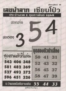 เลขนำลาภเซียนโป๋ว 1/2/68