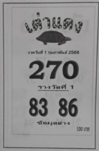 หวยเต่าแดง 1/2/68