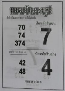 หวยแชมป์สระบุรี 1/2/68