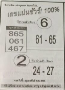 เลขแม่นชัวร์ 1/2/68