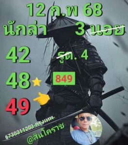 แนวทางหวยฮานอย 12/2/68 ชุดที่ 3