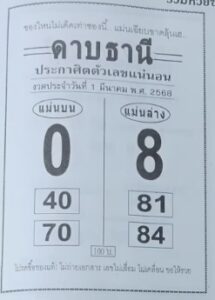 หวยดาบธานี 1/3/68
