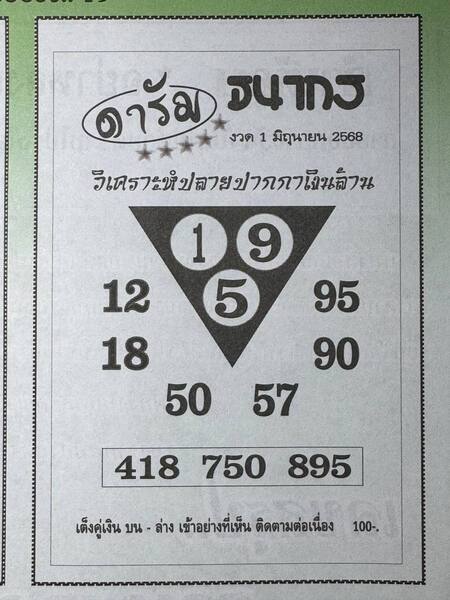 หวยดารัม 1/6/68