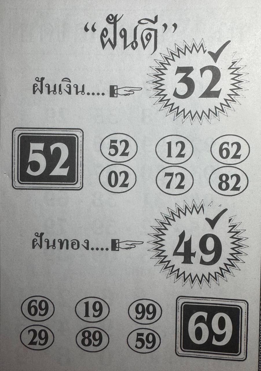 หวยฝันดี 16/5/68