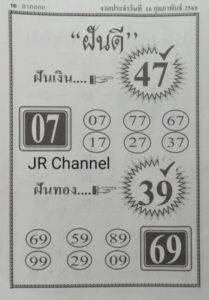 หวยฝันดี 16/2/68