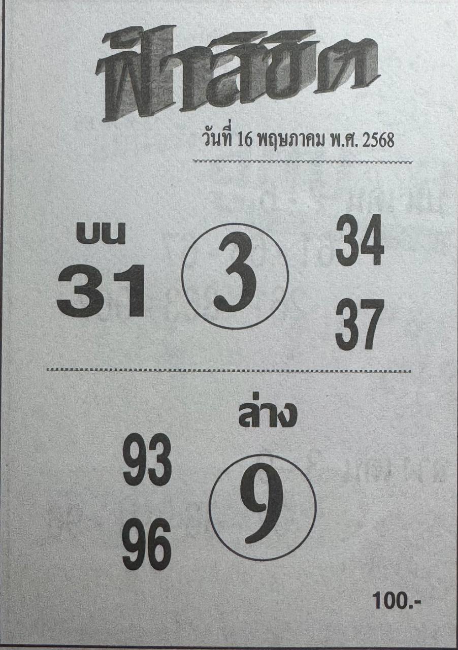 หวยฟ้าลิขิต 16/5/68