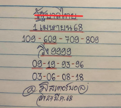 หวยมิสเตอร์บอล 1/4/68