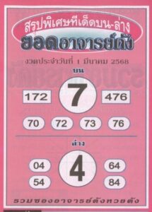หวยยอดอาจารย์ดัง 1/3/68
