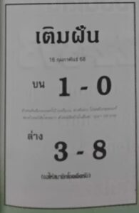 หวยเติมฝัน 16/2/68