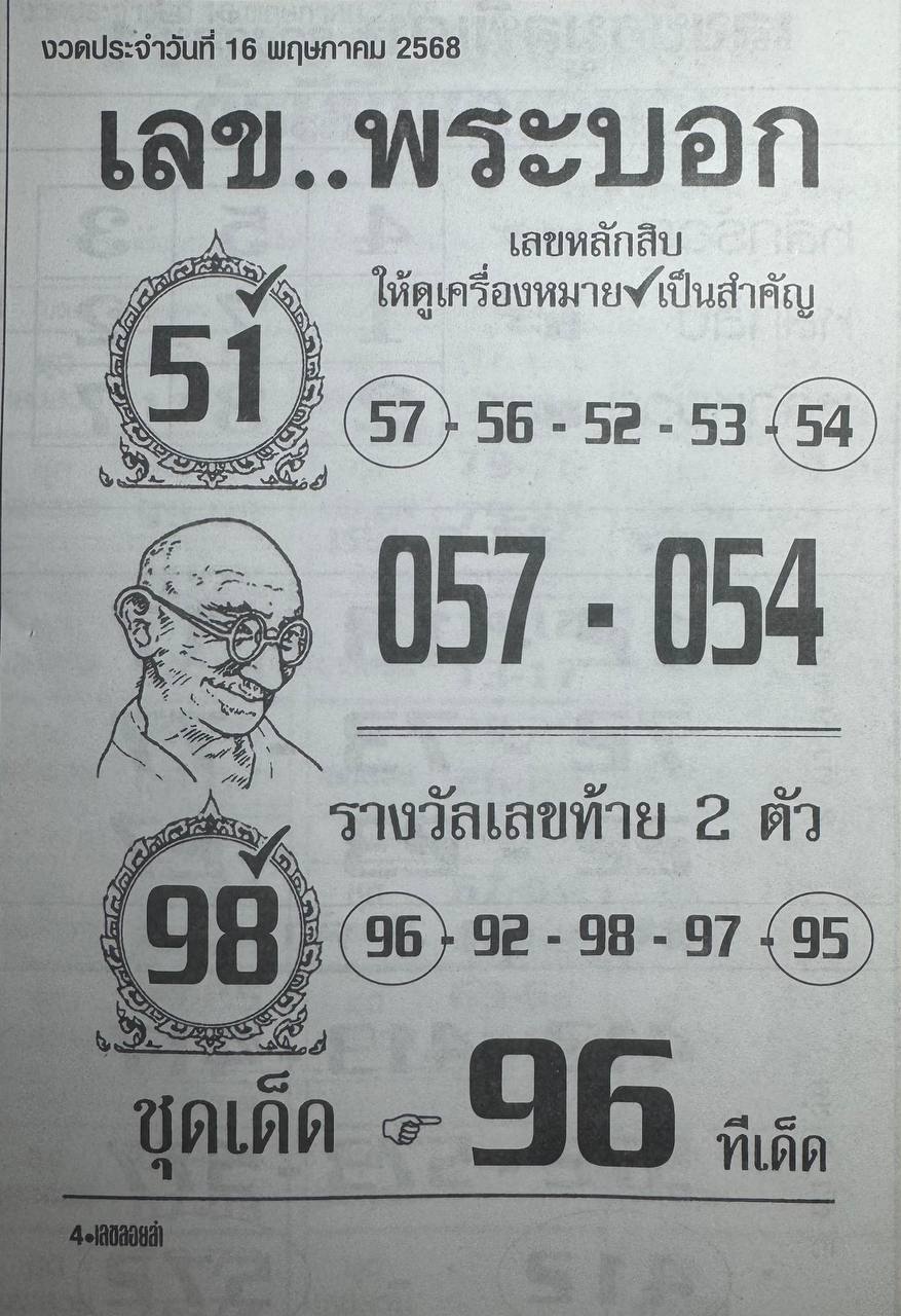 เลขพระบอก 16/5/68