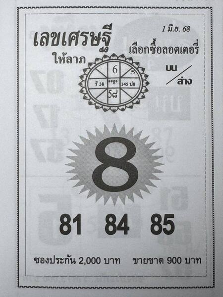 เลขเศรษฐี 1/6/68