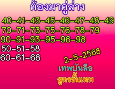 หวยเทพบันลือ 2/5/68
