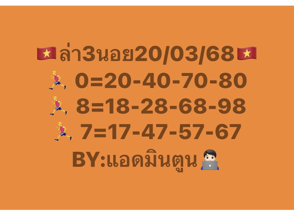 หวยฮานอย 20-3-68-4