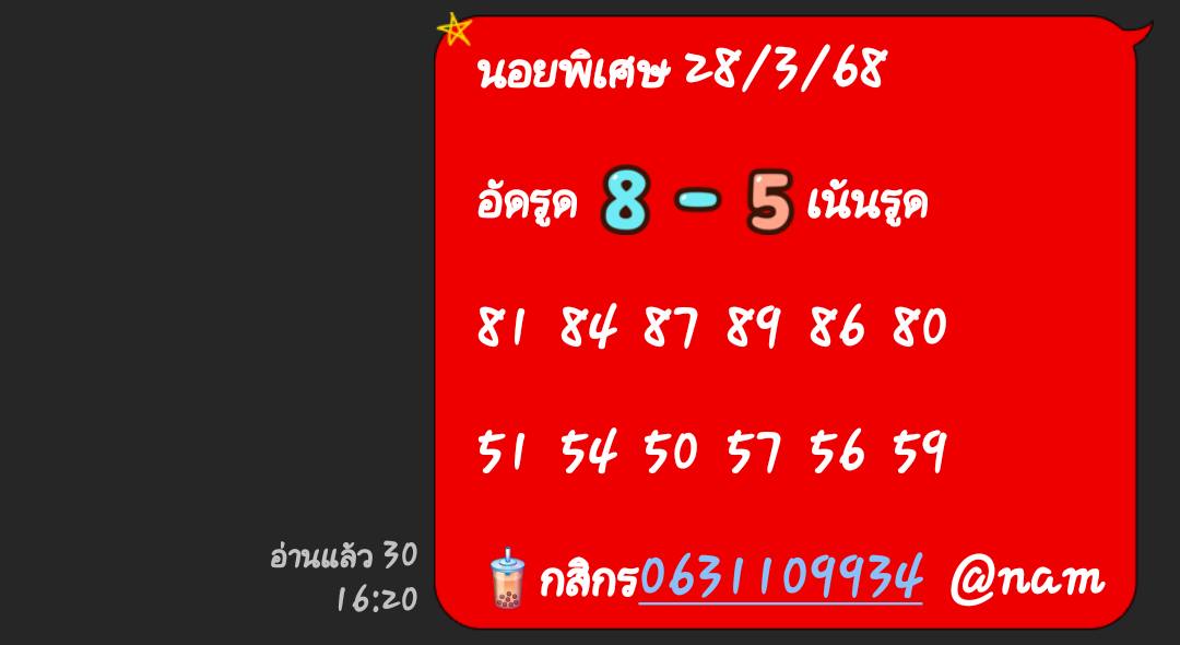 แนวทางหวยฮานอย 28/3/68-4