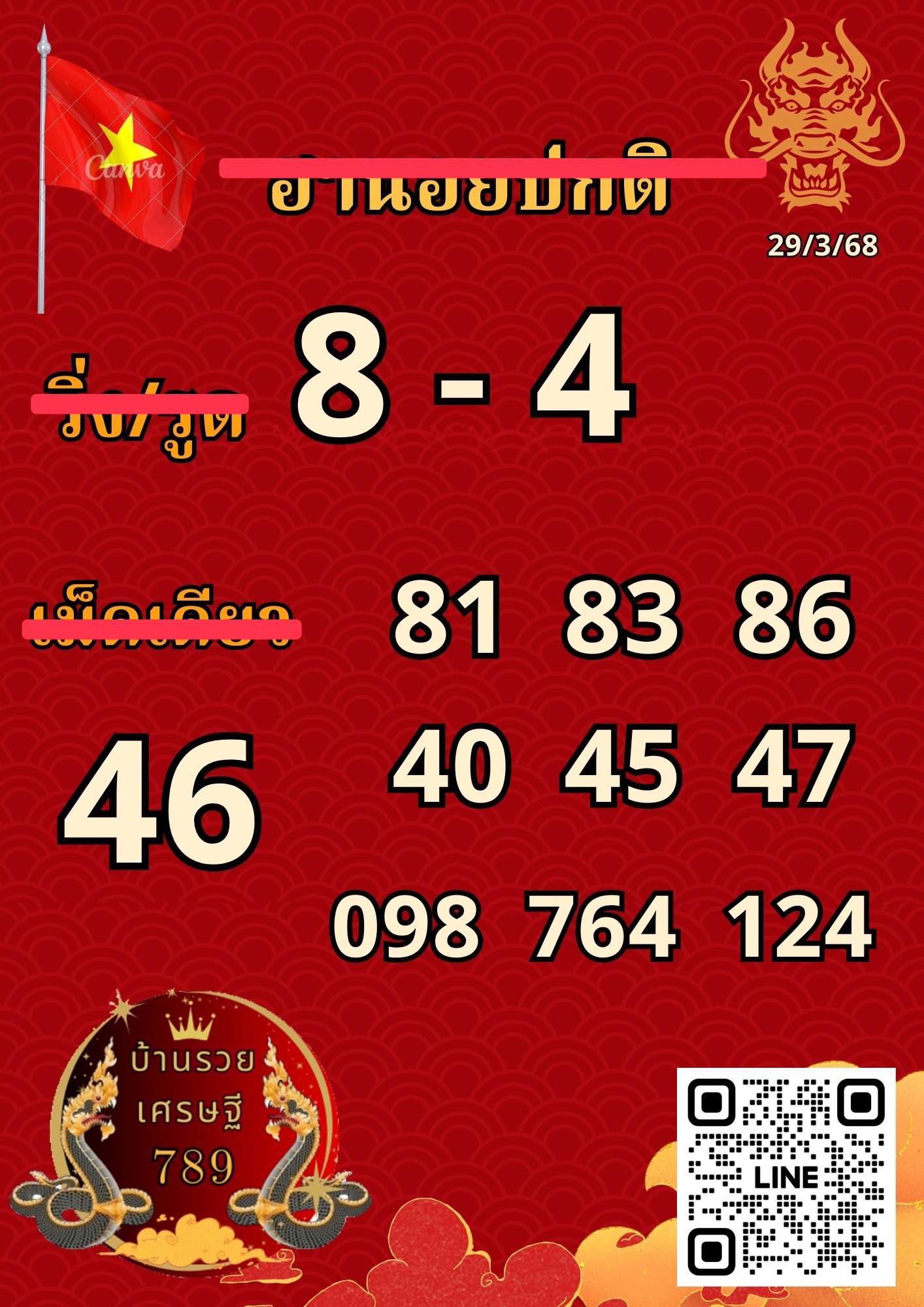 หวยฮานอย 29-3-68-3