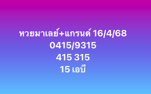 แนวทางหวยมาเลย์ 16/4/68-3