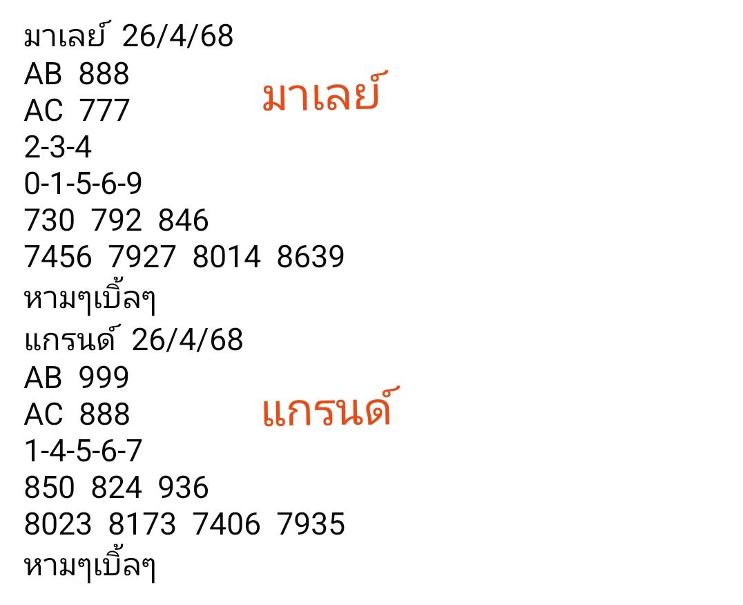 หวยมาเลย์ 25-4-68-2