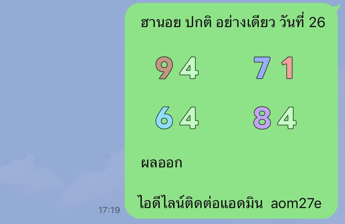 แนวทางหวยฮานอย 26/4/68