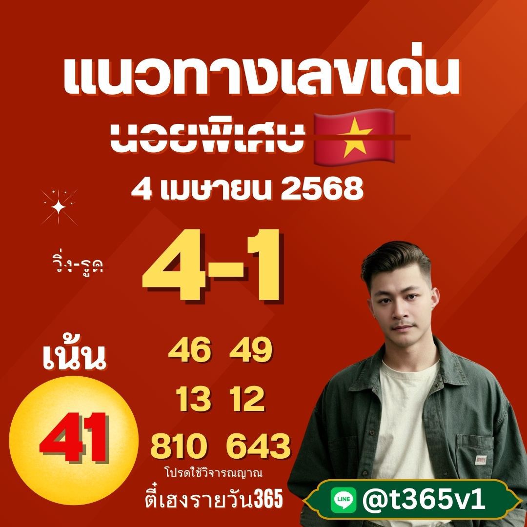 แนวทางหวยฮานอย 4/4/68