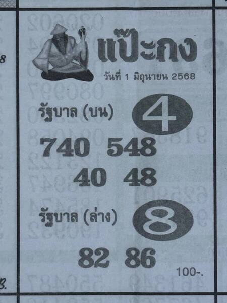 หวยแป๊ะกง 1/6/68