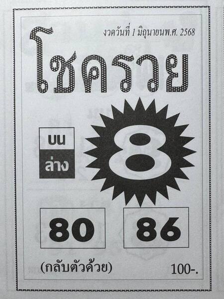 หวยโชครวย 1/6/68