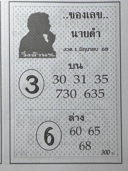 เลขนายดำ 1/6/68