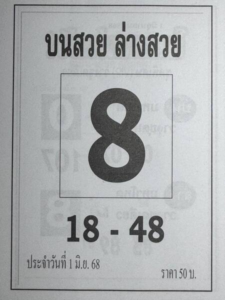 หวยบนสวยล่างสวย 1/6/68