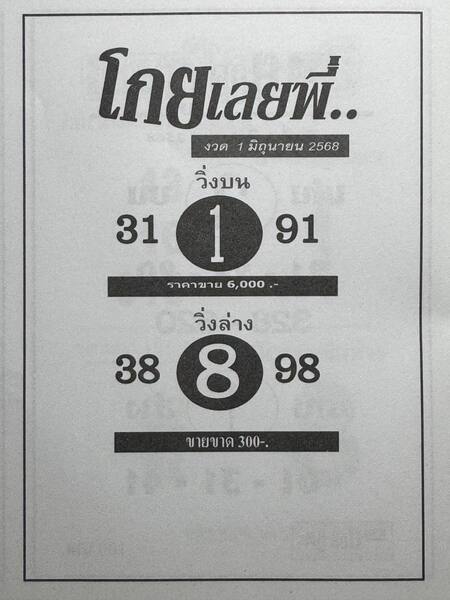 หวยโกยเลยพี่ 1/6/68